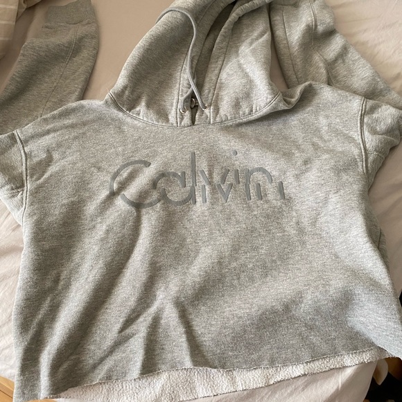 Calvin Klein Cropped hoodie size large - Picture 1 of 4